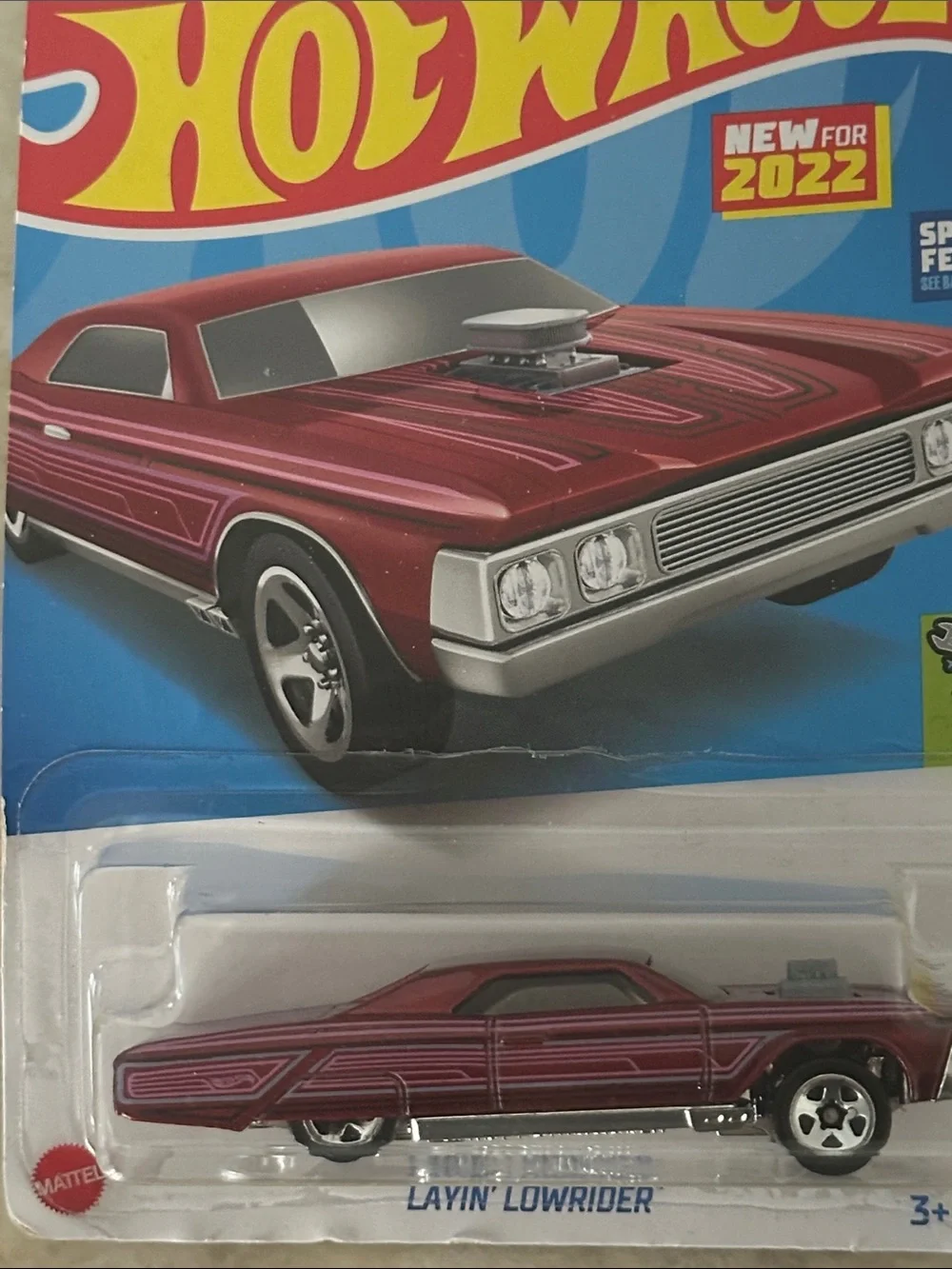 Hot Wheels Layin' Lowrider Toy Car - Maroon and Silver